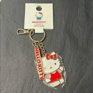 Hello Kitty Keychain with Red and White Charm